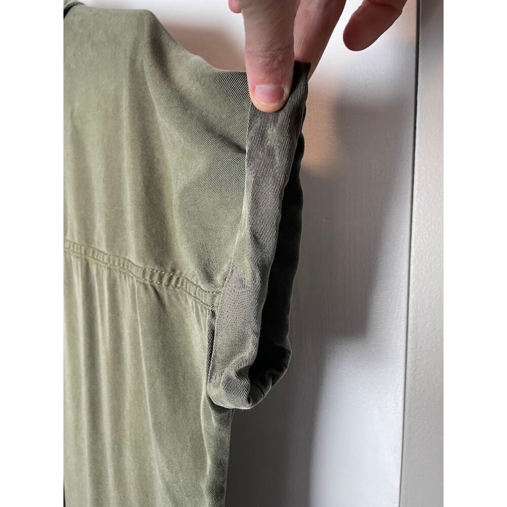 Gap Shirt Dress Popover Collared Short Sleeve Casual Knee Length Olive Womens S - Picture 11 of 13